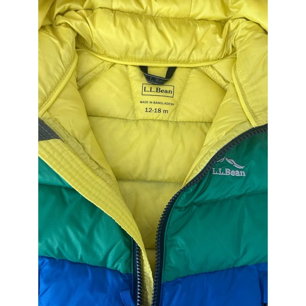 L.L. Bean Toddler Baby Puffer Jacket Primary Colors 12-18 Months Gender Neutral - Picture 4 of 7